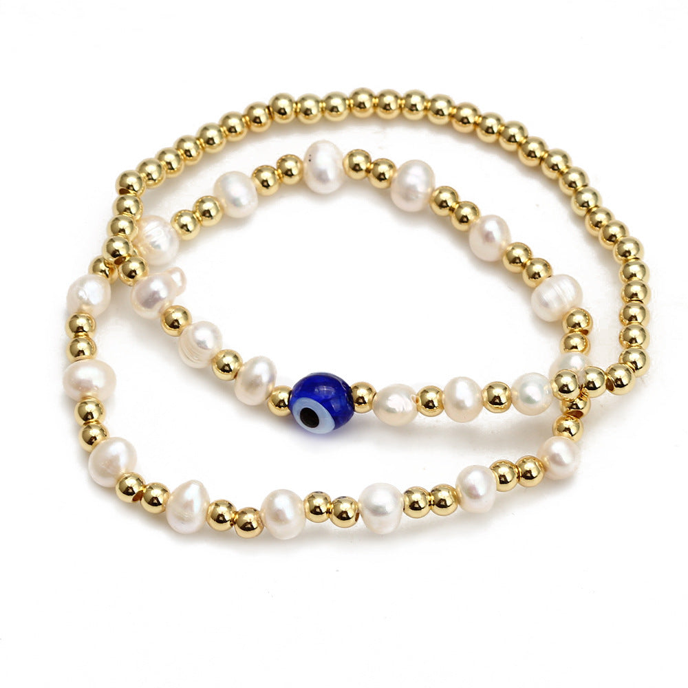 Conjunto de Pulseras con Cuentas de Ojo para Mujer