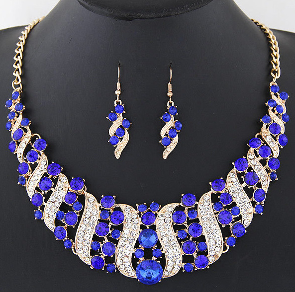 Conjunto de Collar y Pendientes con Cristales para Mujer