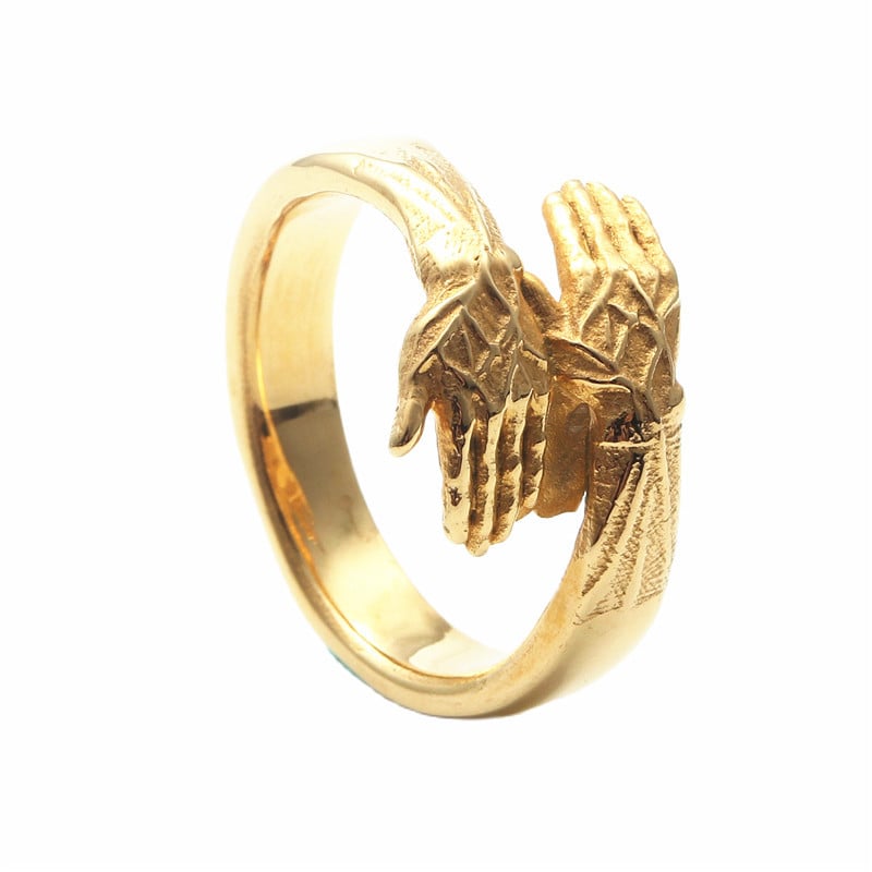 Anillo de Mano de Acero de Titanio Retro Punk para Hombres