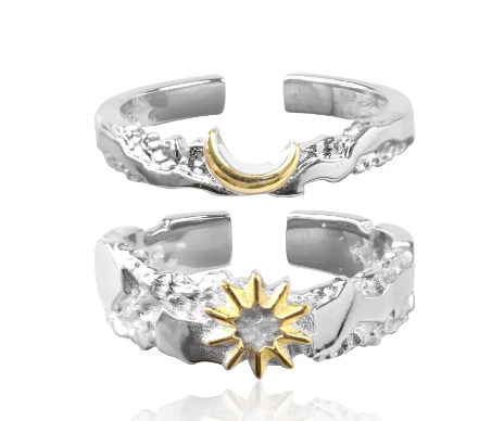 Anillo Sun Moon Tonghui de Diseño Único para Mujeres