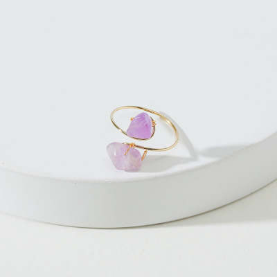 Anillo Ajustable Huaze de Grava y Alambre de Cobre