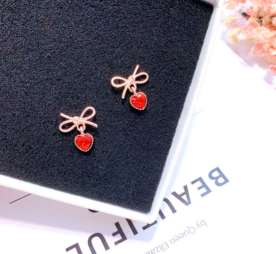 💝 Pendientes de Lazo y Corazón ✨