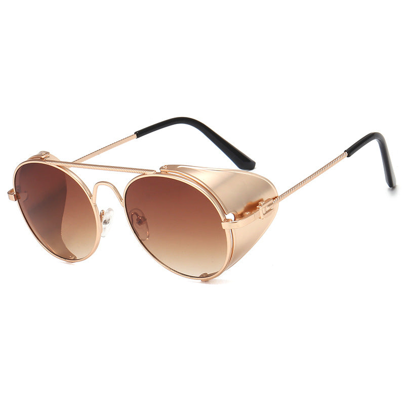 Gafas de Sol Redondas Estilo Steampunk Clásicas para Hombres y Mujeres