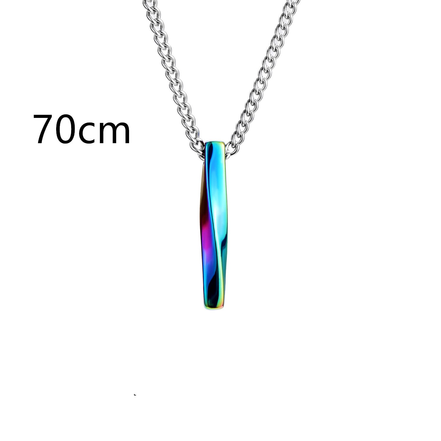 Collar Largo de Barra Espiral Minimalista para Parejas - vista completa, joyería para parejas
