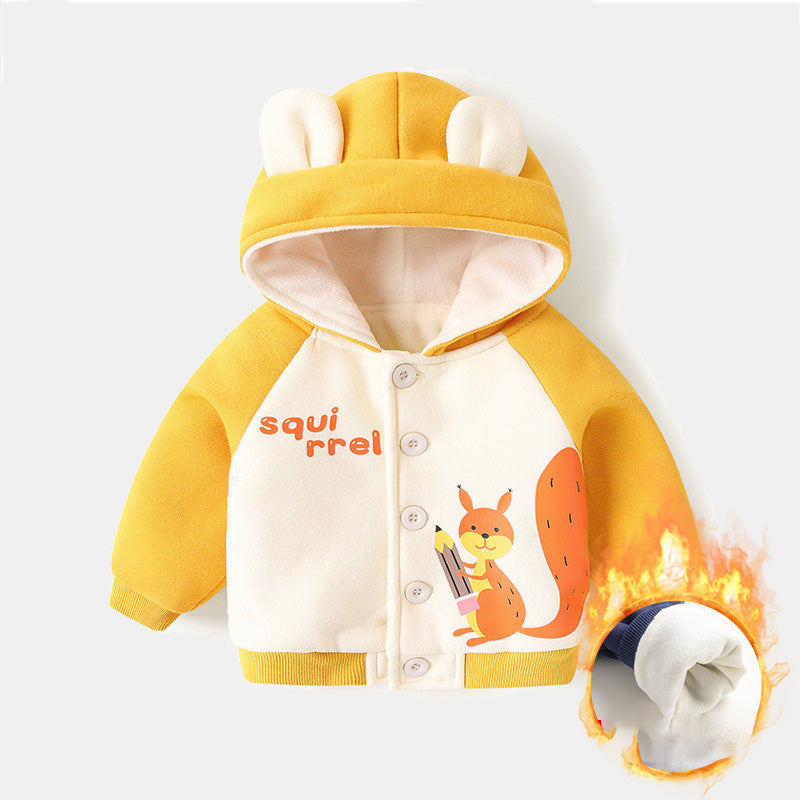 Chaqueta con Capucha de Vellón para Bebés para Niños y Niñas de Invierno