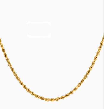 Collar de cadena giratoria de acero inoxidable chapado en oro 18K de moda