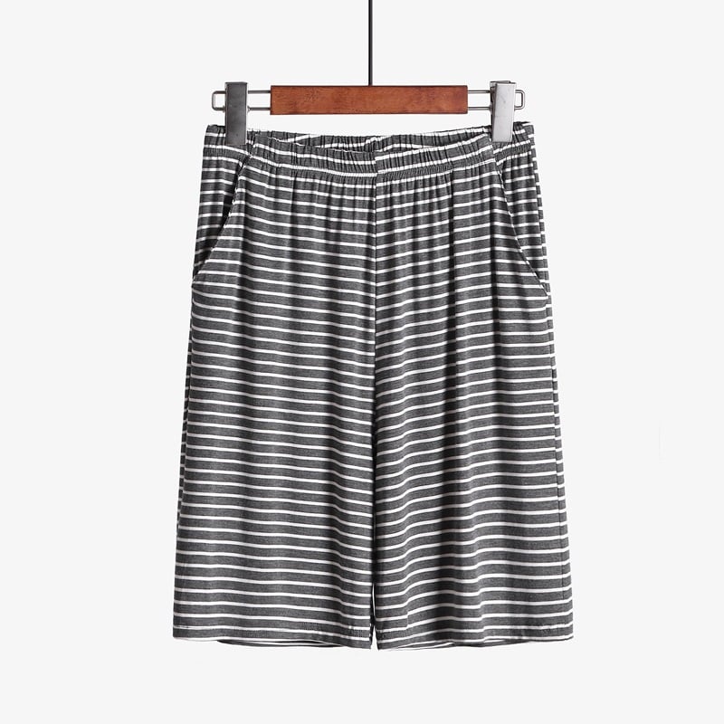 Shorts de Loungewear Sueltos a Rayas de Talla Grande