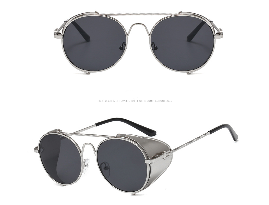 Gafas de Sol Redondas Estilo Steampunk Clásicas para Hombres y Mujeres
