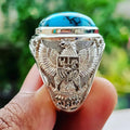Anillo de Aleación de Plata Antigua Elegante para Hombre
