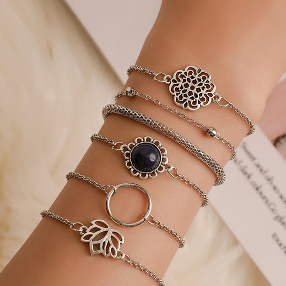 Pulsera de Cadena de Maíz Calada Geométrica