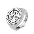 Anillo de Pareja Retro con Rostro Metálico