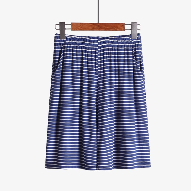 Shorts de Loungewear Sueltos a Rayas de Talla Grande
