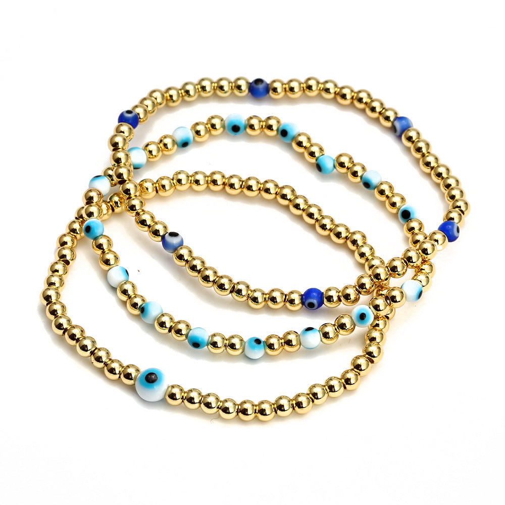 Conjunto de Pulseras con Cuentas de Ojo para Mujer