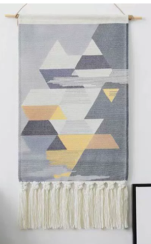 Decoración de Pared Tejida con Borlas