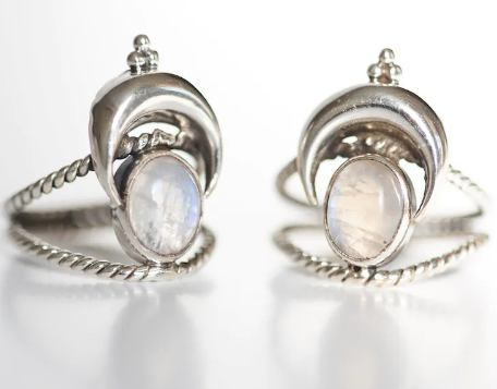 🌙 Anillo Boho Retro Creativo Piedra Luna ✨