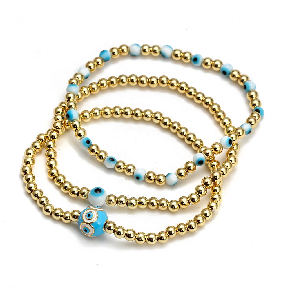 Conjunto de Pulseras con Cuentas de Ojo para Mujer