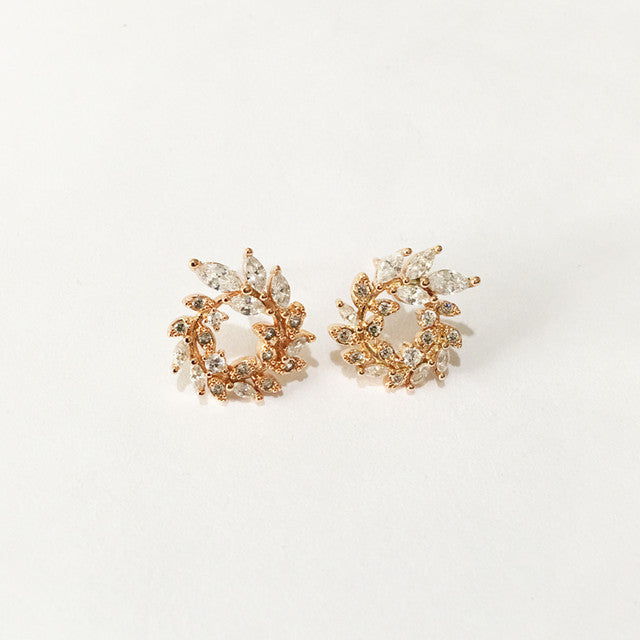 Pendientes Flor y Hoja Miniatura