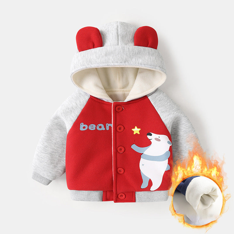 Chaqueta con Capucha de Vellón para Bebés para Niños y Niñas de Invierno