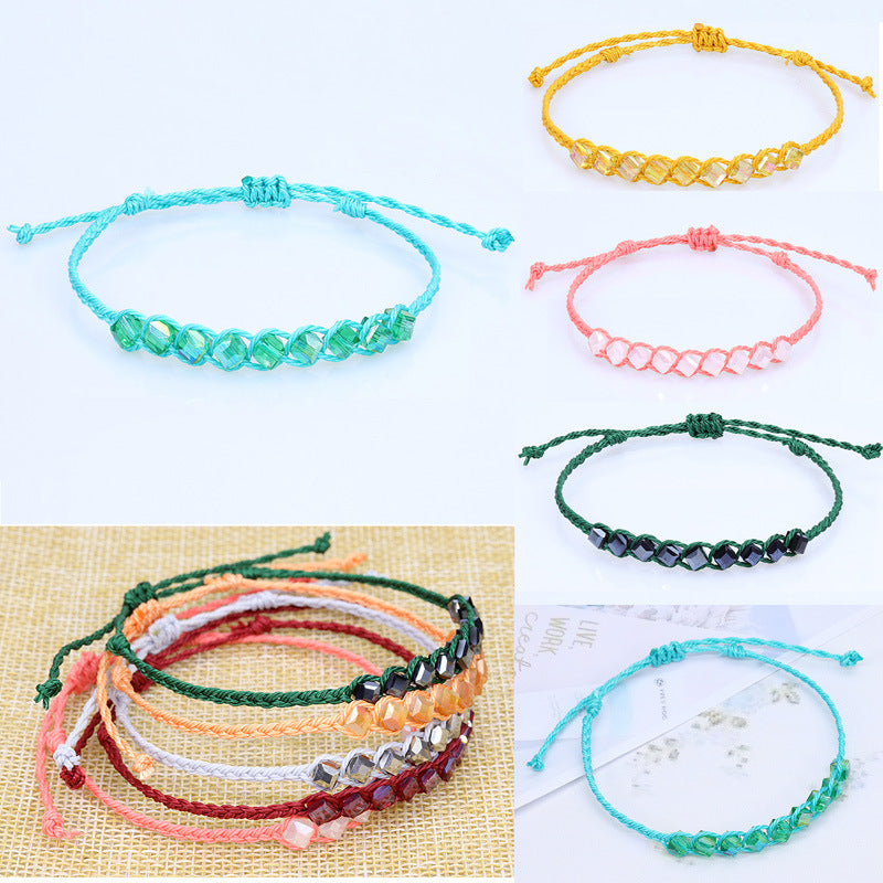 Pulsera de Perlas de Cristal Cúbico - Diseño Hecho a Mano
