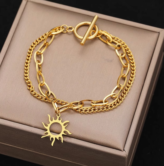 Pulsera de Cadena con Moneda del Amor en Plata de Ley 925