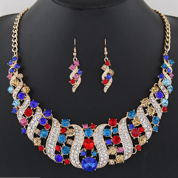 Conjunto de Collar y Pendientes con Cristales para Mujer