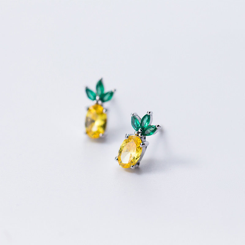Aretes de Piña en Plata S925 con Diseño Encantador