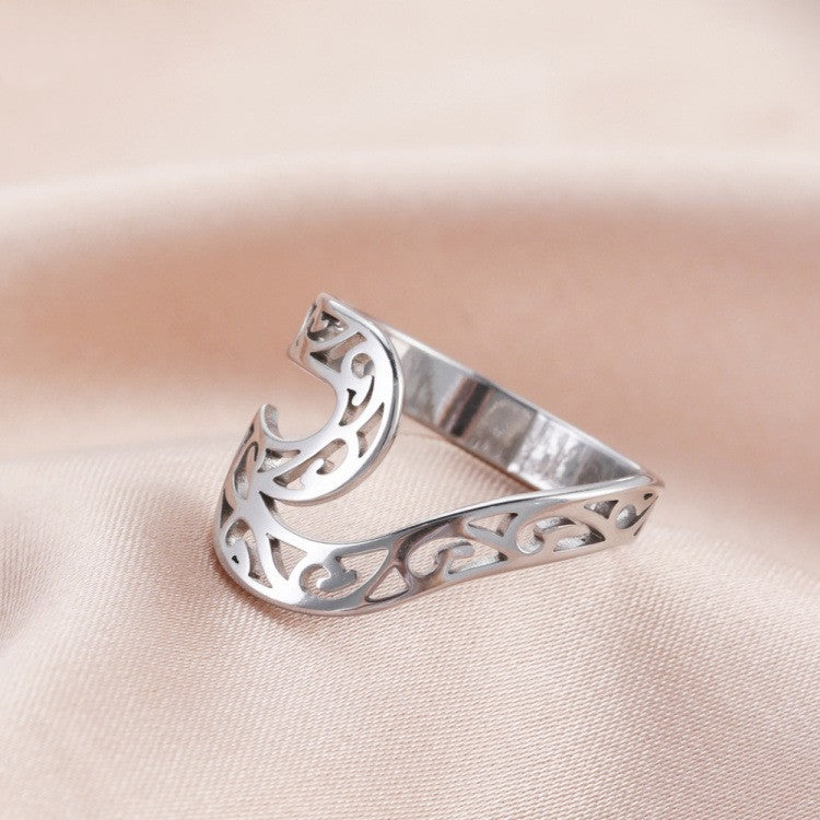 Anillo Cabeza de Onda con Patrón Hueco Geométrico