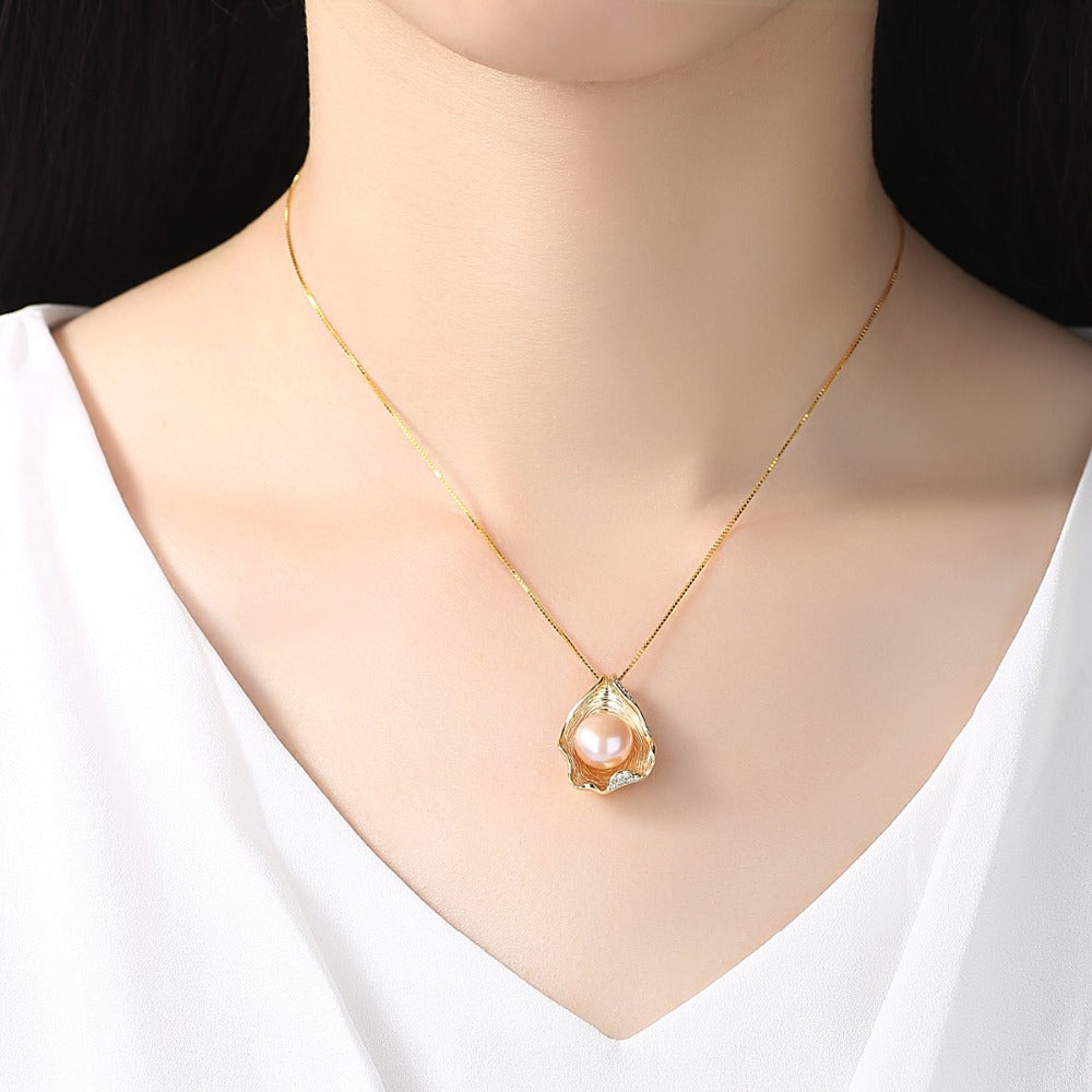 🤍 Collar de Plata Pura con Diseño de Concha ✨