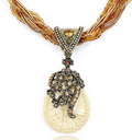 Collar con Colgante Vintage de Estilo Bohemio con Diseño de Pavo Real