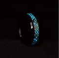 Anillo de Acero Inoxidable Estrella Cielo con Patrón de Dragón Ligero