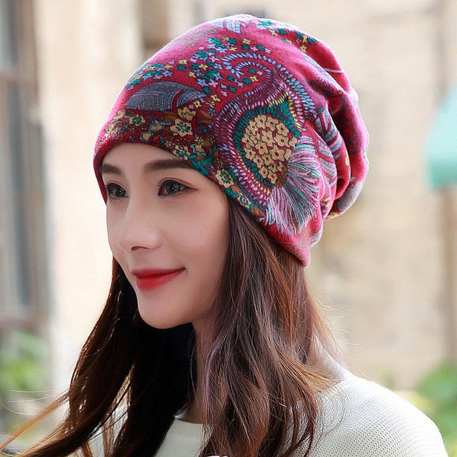 Gorro Sin Visera de 6 Colores para Mujer con 3 Estilos de Uso