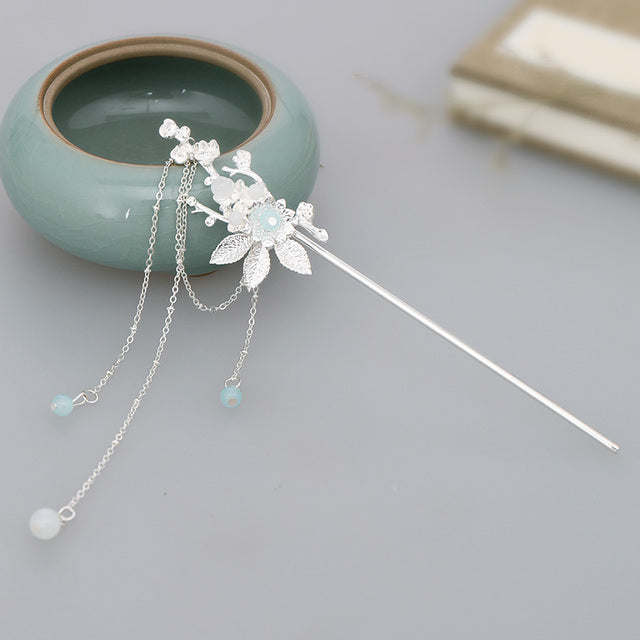 Pasadores para el Cabello de Metal con Diseño de Perlas y Flores