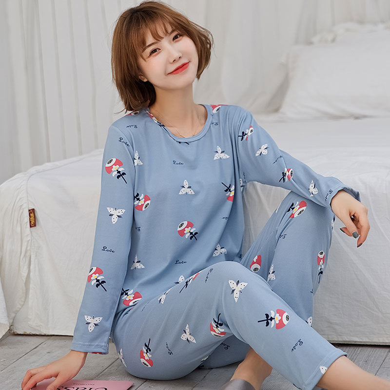 Conjunto de Pijama de Manga Larga para Mujer en Diseño Lindo