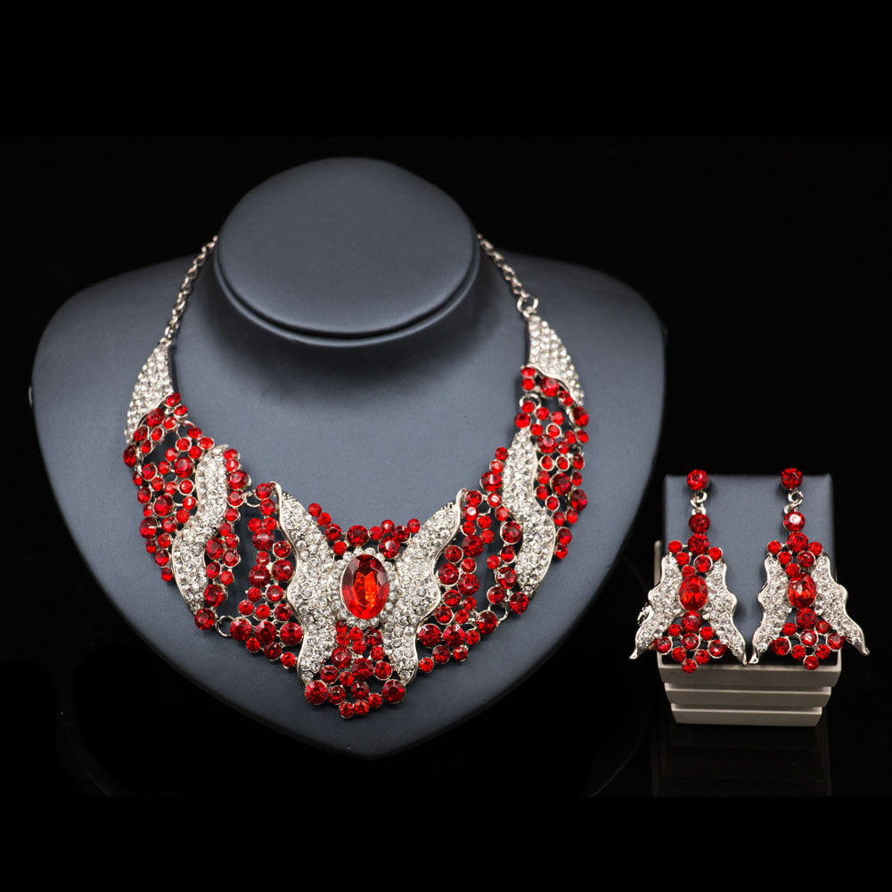 Conjunto de Collar y Pendientes con Cristales para Mujer