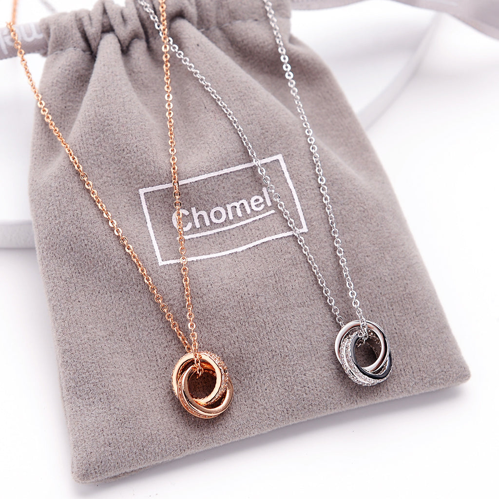 💍 Collar Chomel de Doble Anillo con Micro-Diamante ✨