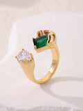 Anillo Elegante Esmeralda de Moda para Mujer