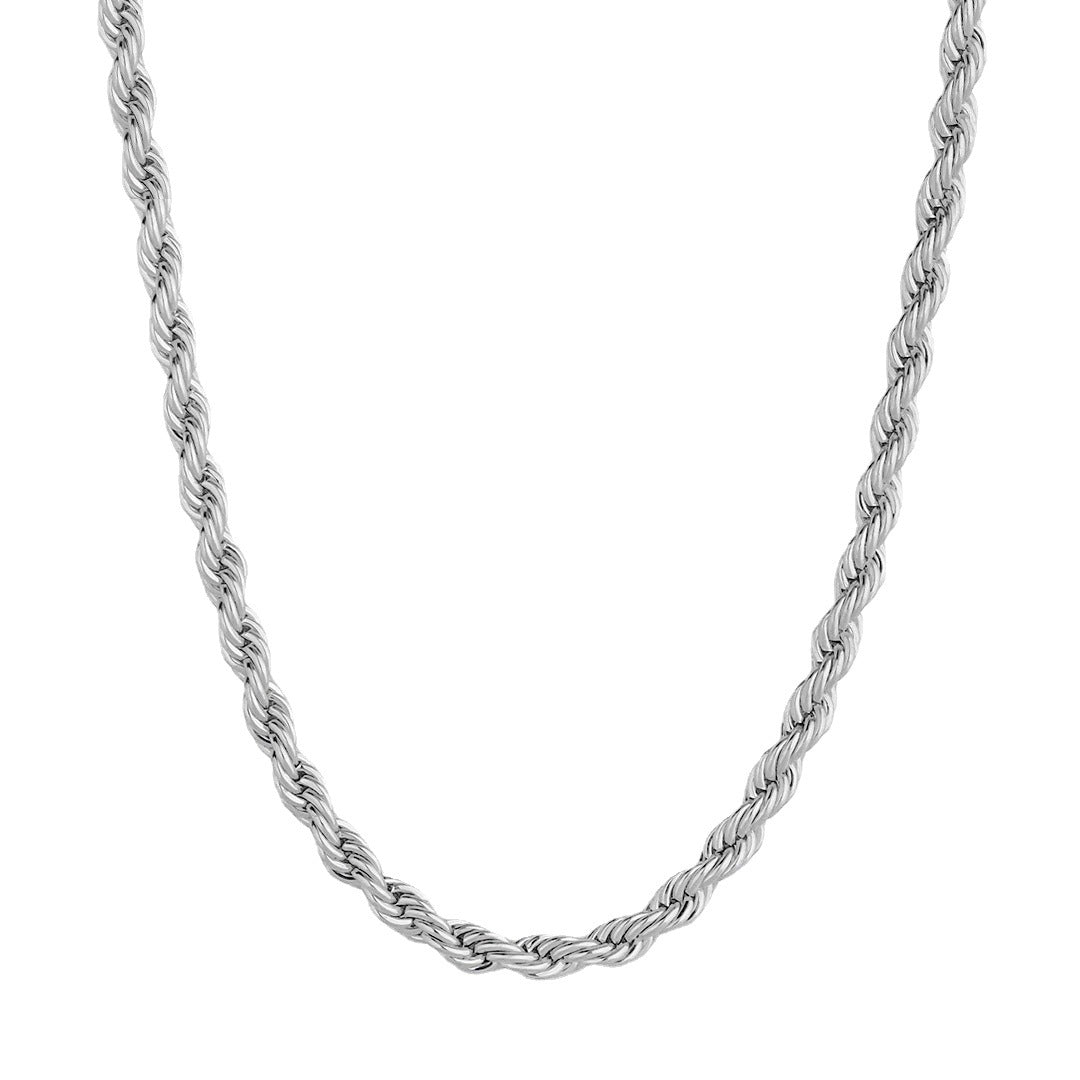 Collar de cadena giratoria de acero inoxidable chapado en oro 18K de moda