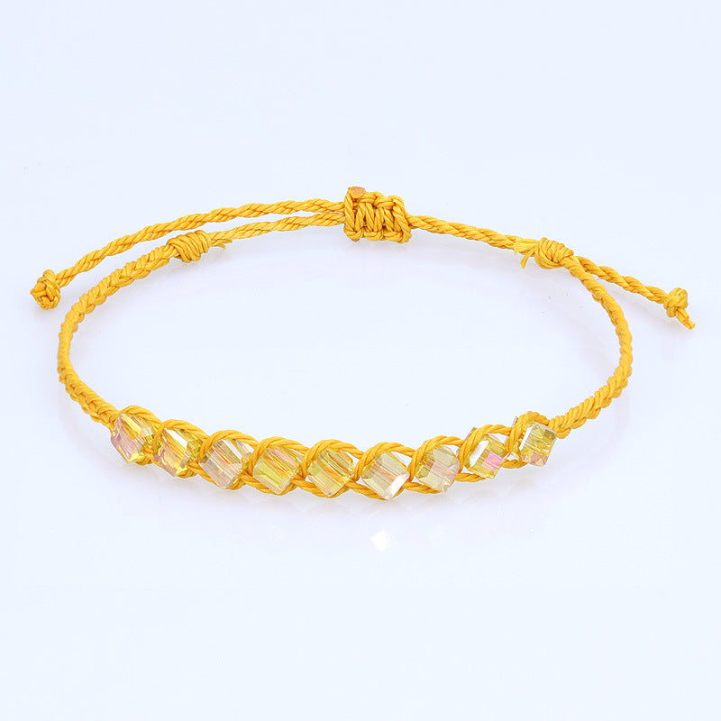 Pulsera de Perlas de Cristal Cúbico - Diseño Hecho a Mano - detalle, joyería de moda