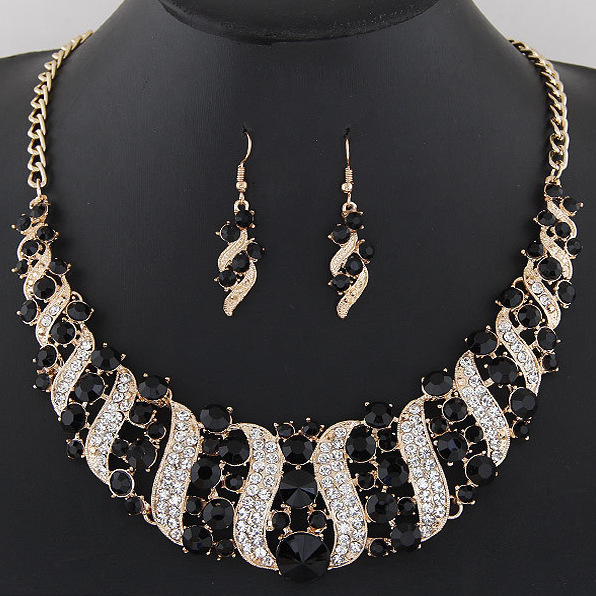 Conjunto de Collar y Pendientes con Cristales para Mujer