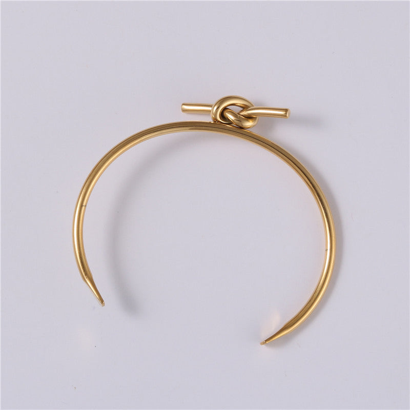 Pulsera Ajustable de Nudo de Amor de 18K para Mujeres