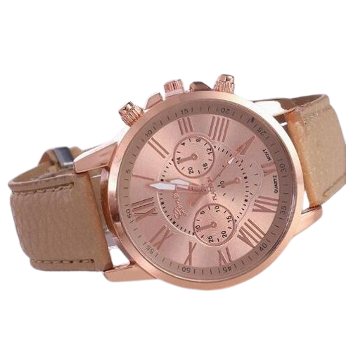 Reloj de cuero para mujer y reloj de cuarzo para exteriores para hombres