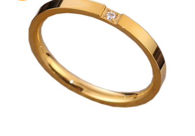 Anillo de Moda de Acero de Titanio con Circonio Creativo