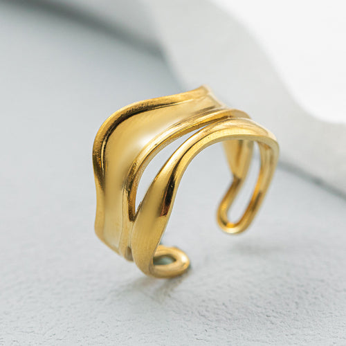 Anillo de Acero de Titanio con Diseño de Cruz Doble Capa - joyería de moda | Todo en tu casa