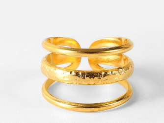 💍 Anillo de Acero Inoxidable de Tres Capas ✨