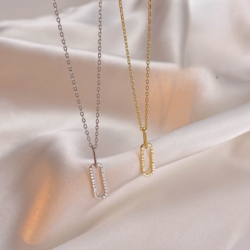 Collar Minimalista S925 Chapado en Oro 14K con Zircón