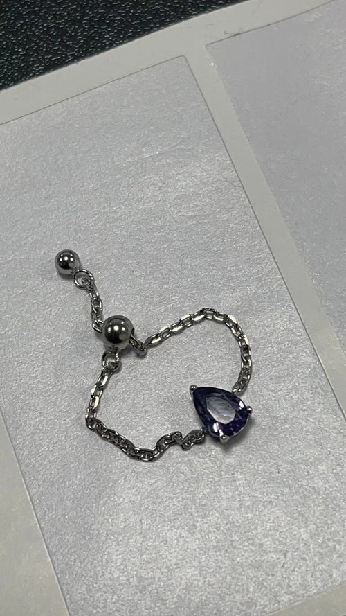 Diseño Creativo de Anillo Ajustable con Cadena para Dedo (MOQ 20) - detalle, joyería de moda