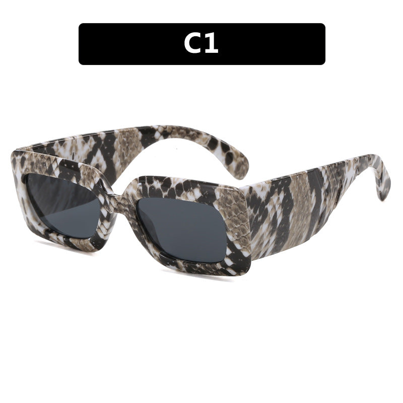Gafas de Sol Cuadradas Estampado Piel de Serpiente – Estilo Retro Chic