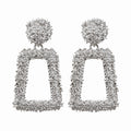 Aretes Metálicos Trapezoidales Exagerados para Mujeres