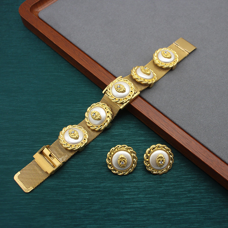 Pulsera Geométrica de Estilo Italiano para Mujer