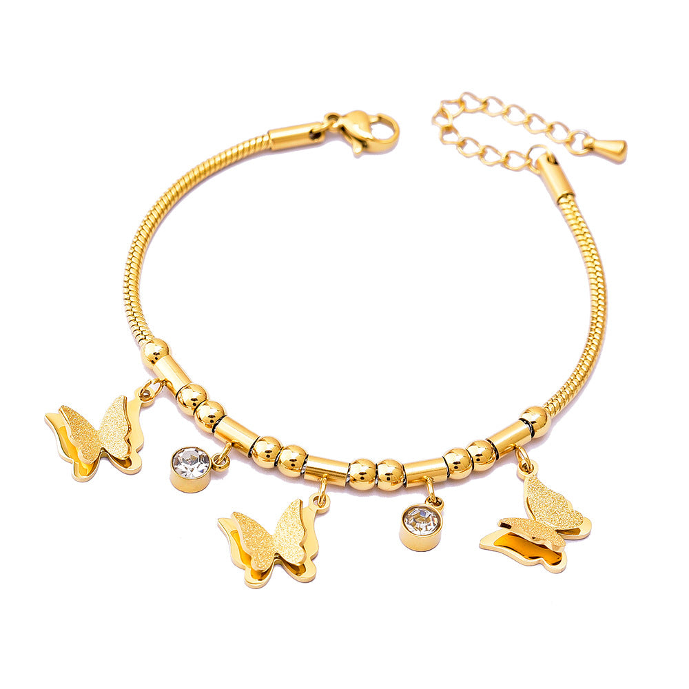 Pulsera de Hueso de Serpiente Geométrica Colorida con Oso y Dijes